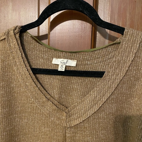 Easel Oversized Sweater in Tan - Picture 5 of 10